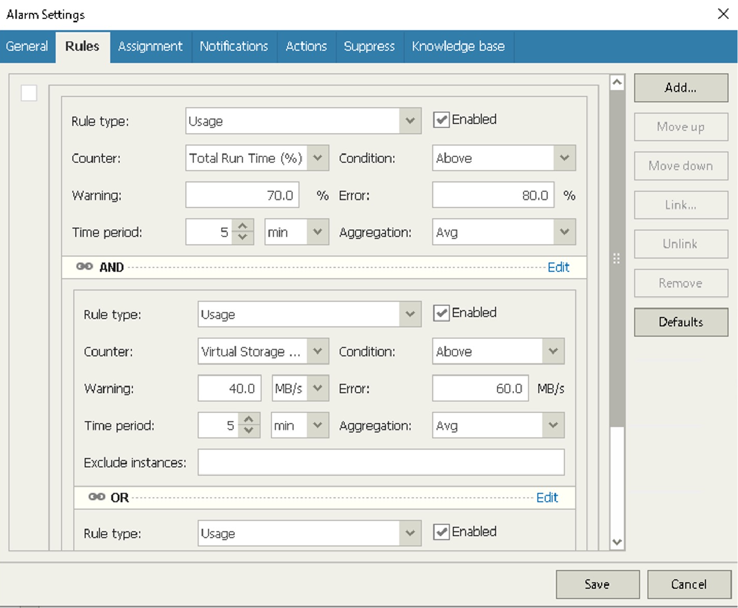 仮想マシンのリソース状況の監視および通知イメージ